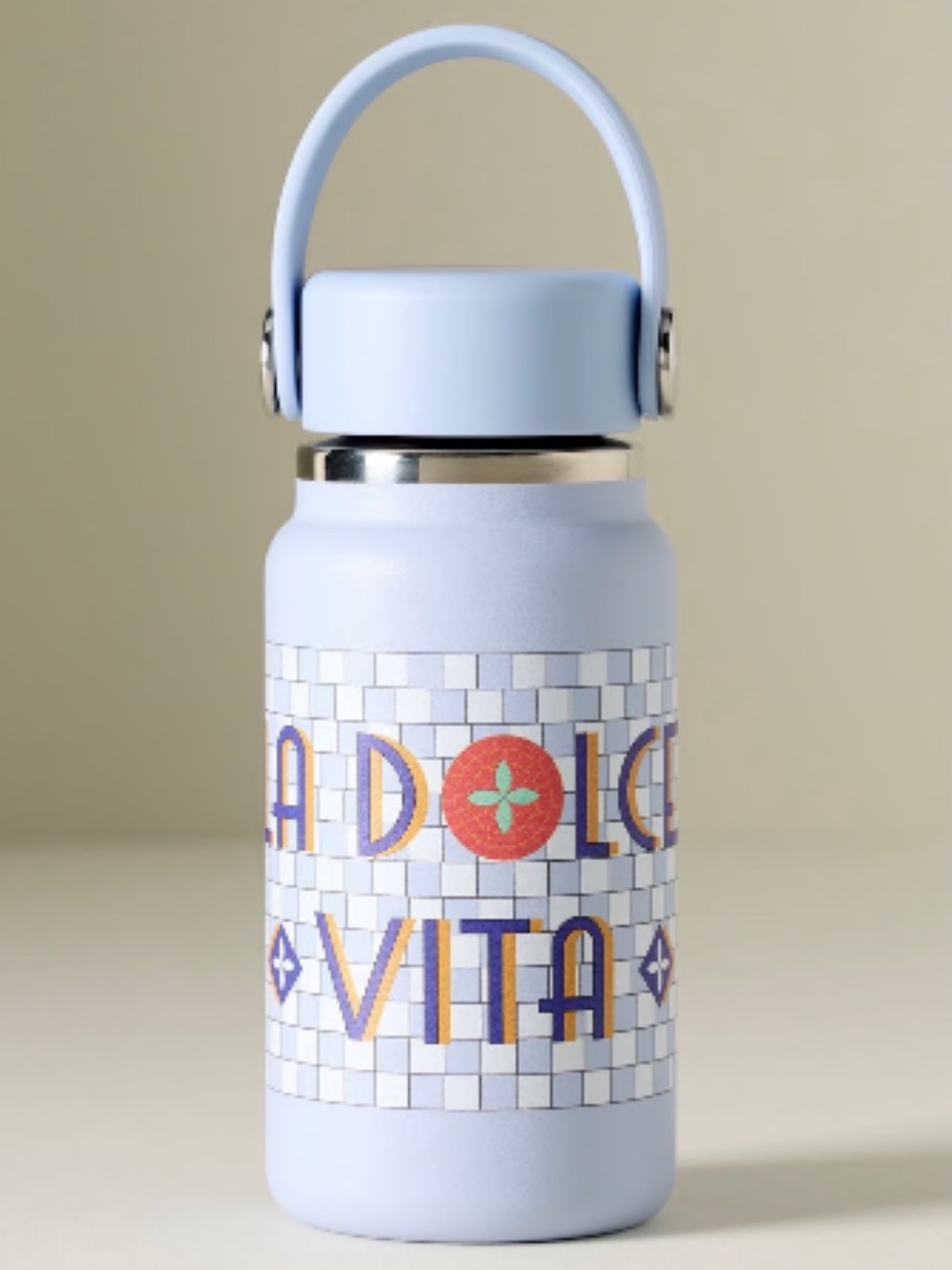 Anthropologie Hydro Flask Micro Hydro 200 ML Water Bottle Blue La Dolce Vita